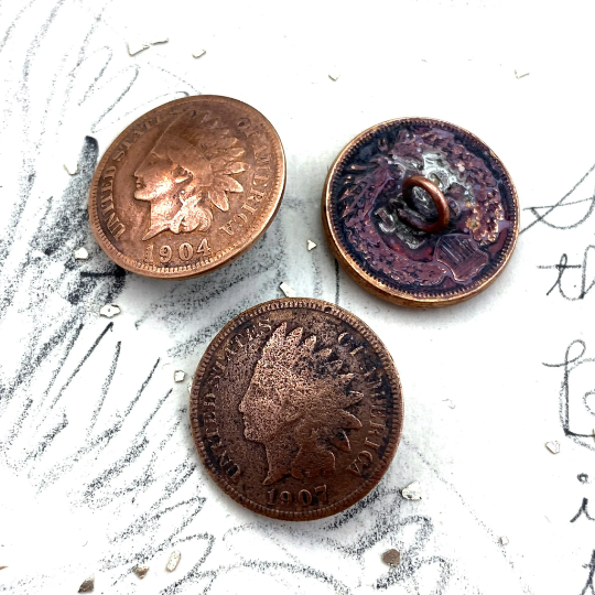 Native American Penny Button