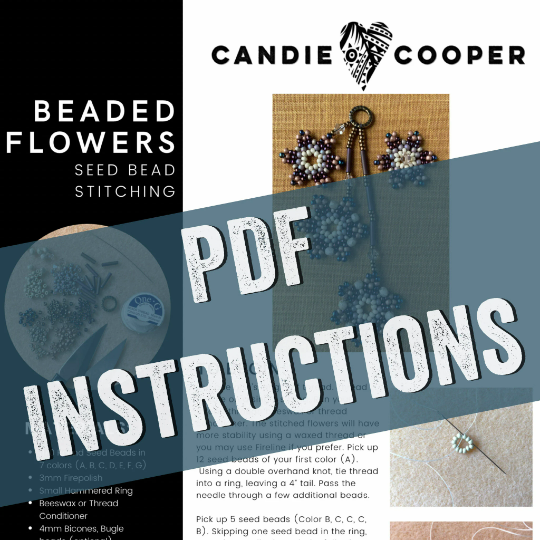 Beaded Flowers Stitching Instructions - Digital PDF