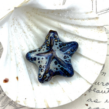 Load image into Gallery viewer, 40mm Ocean Waves Dark Blue Ceramic Starfish Bead

