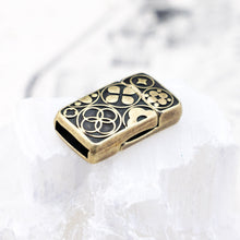 Load image into Gallery viewer, 10mm Deco Antique Brass Magnetic Clasp for Flat Leather

