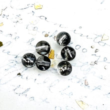 Load image into Gallery viewer, 6mm Black Patina Crystal Globe Bead Set - 6 Pcs

