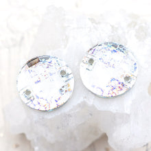 Load image into Gallery viewer, 20mm White Patina Round Checkerboard Premium Crystal Link Pair
