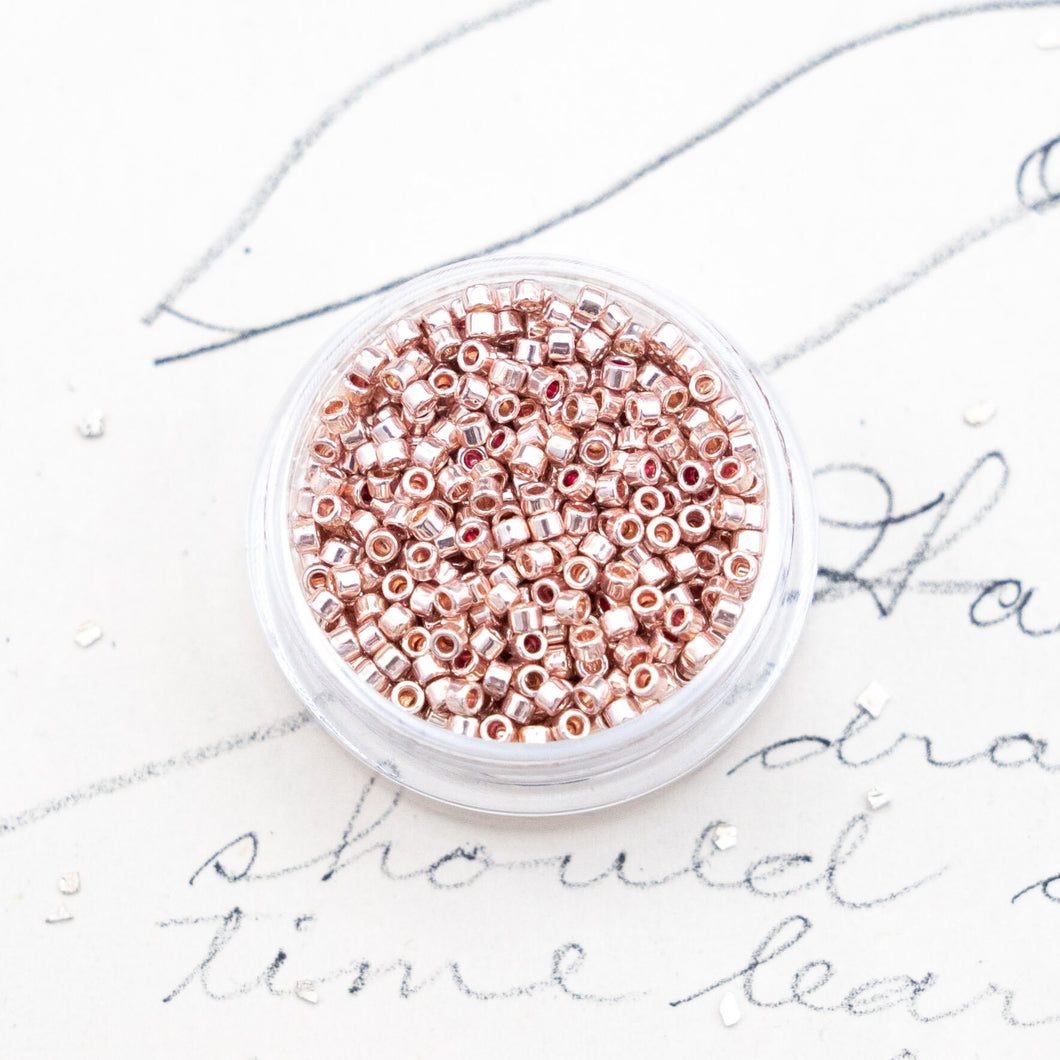 Pink Galvanized PermaFinish Aiko Seed Beads
