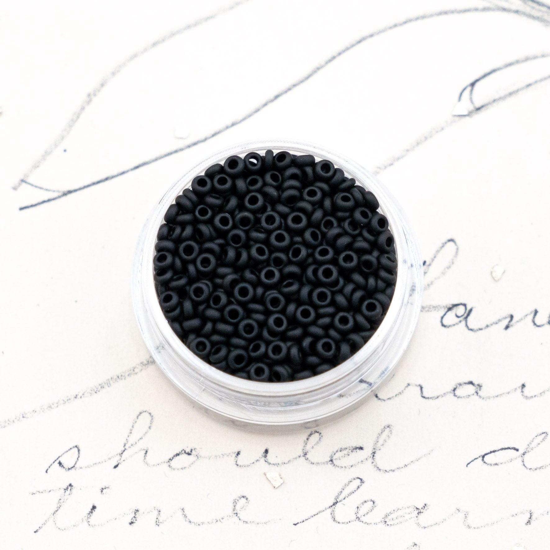 11/0 Matte Jet Black Demi Round Seed Beads