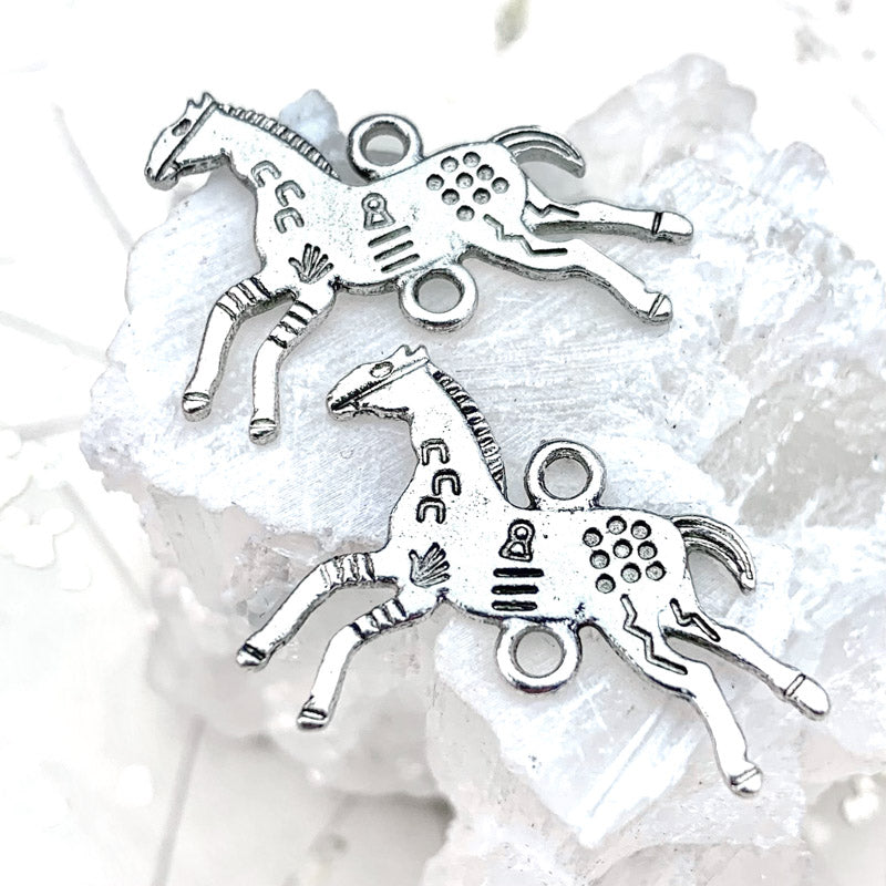 Galloping Horse Charm Link Pair