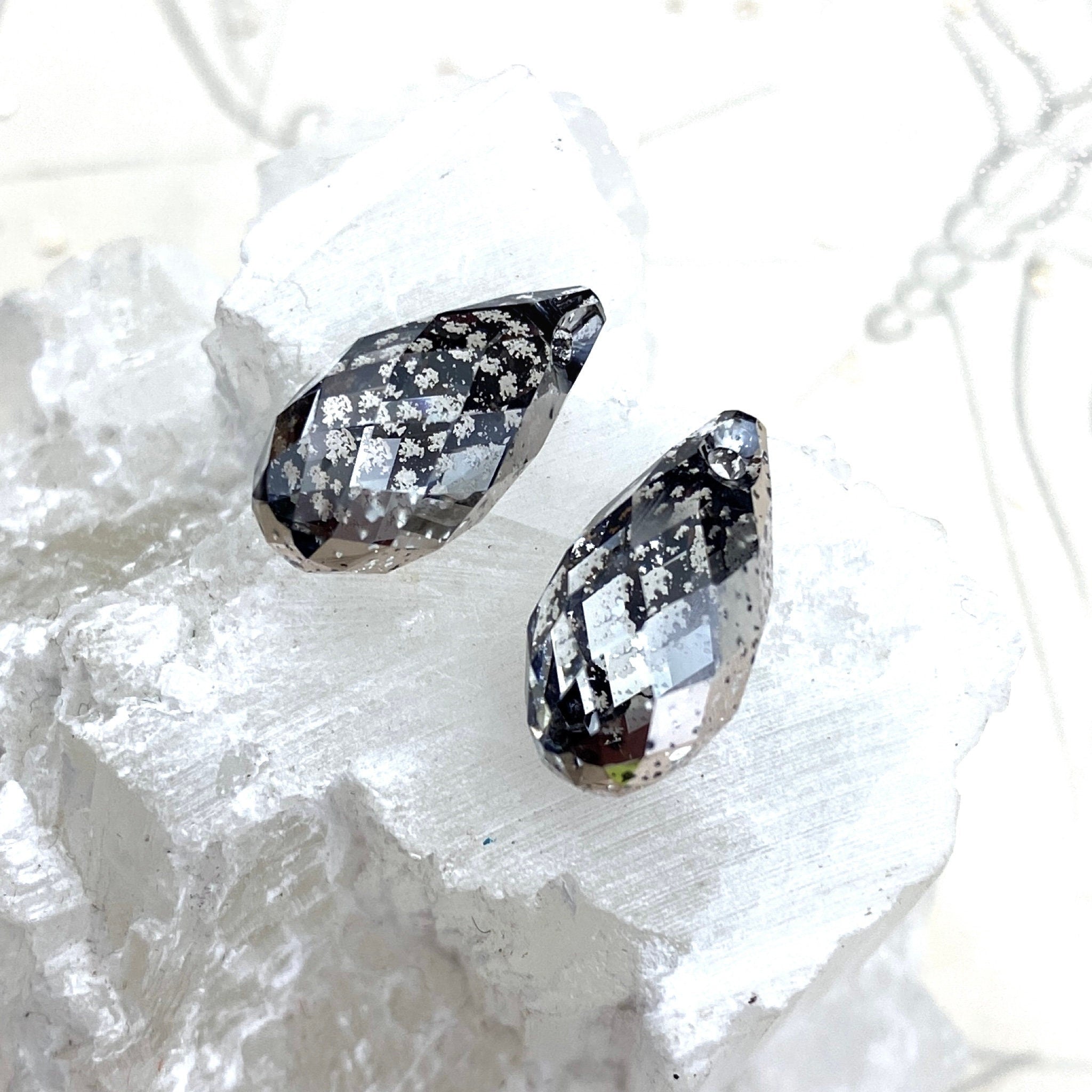 Rose Patina Briolette Drop Pair