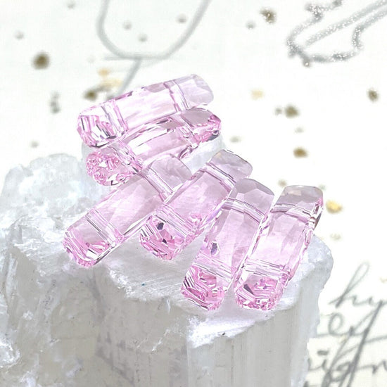  19x5mm Rosaline 2-Hole Column Beads - 6pcs