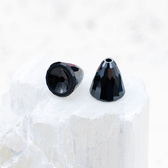 11mm Jet Dome Crystal Pair 