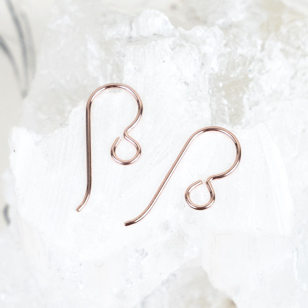 Rose Gold Ear Wires - 1 Pair