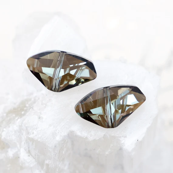 Bronze Shade Galactic Crystal Bead Pair