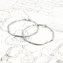 Load image into Gallery viewer, 42mm Large Silver Round Textured Hoop Pair
