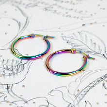 Load image into Gallery viewer, 25mm Rainbow Hoop Pair
