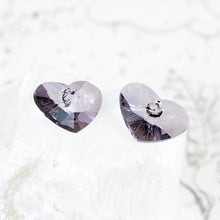 Load image into Gallery viewer, 17mm Lavender Premium Crystal Heart Charm Pair
