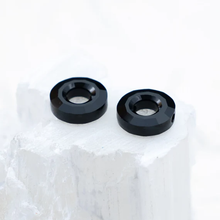 Load image into Gallery viewer, 12.5mm Jet Ring Premium Crystal Bead Pair
