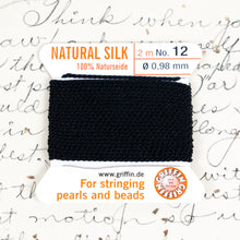 Load image into Gallery viewer, Black #12 Silk Cord with Needle
