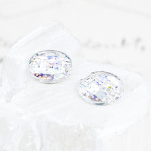 Load image into Gallery viewer, 10mm White Patina Round Checkerboard Premium Crystal Link Pair
