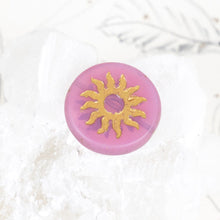 Load image into Gallery viewer, 22mm Matte Rosewood Sun Coin Czech Bead
