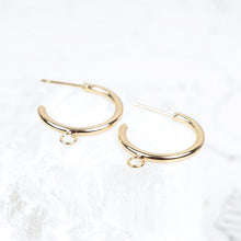 Load image into Gallery viewer, 24mm Gold Plated Hoop with Loop Pair

