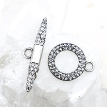 Load image into Gallery viewer, Pave Antique Silver Toggle Clasp
