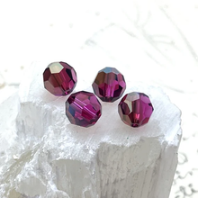 Load image into Gallery viewer, 8mm Fuchsia 2 Tone Round Permium Crystal Bead Set - 6 Pcs
