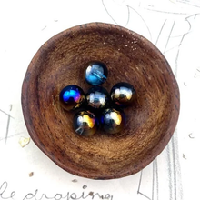 Load image into Gallery viewer, 8mm Metallic Blue Rainbow Globe Bead Set - 6 Pcs

