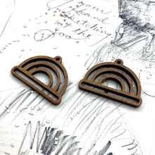Load image into Gallery viewer, Half Round Arches Wood Earring Pair
