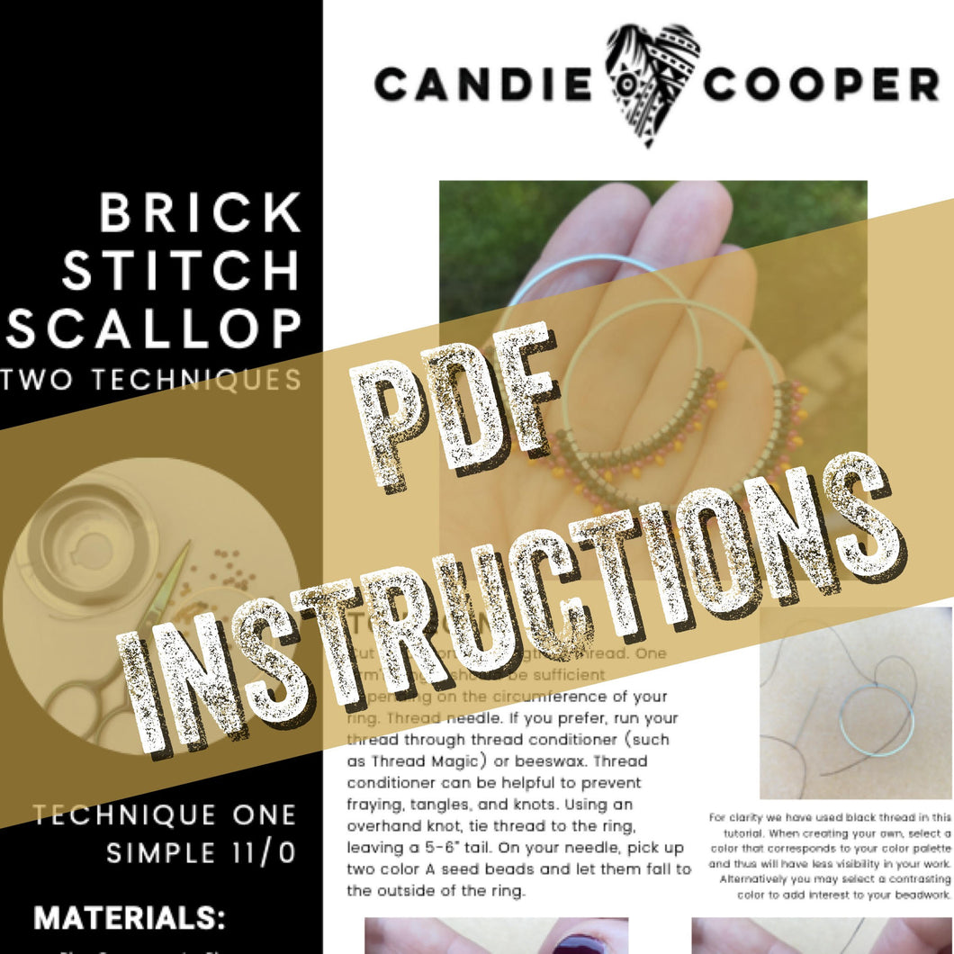 Brick Stitch Scallop - Two Techniques Instructions - Digital PDF