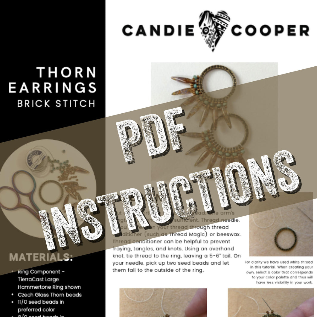 Thorn Earrings Brick Stitch - Digital PDF